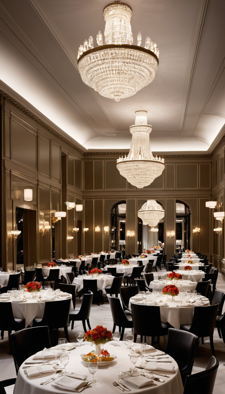 Gourmet cuisine served at the Grand Salon, Baccarat Hotel New York.